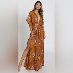 SOLD OUT Vacay Ready Maxi Dress in Mustard Floral
